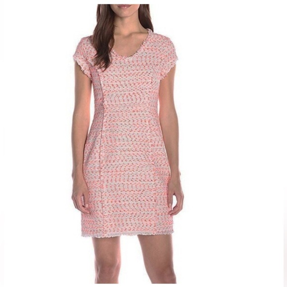 Nanette Lepore Tweed Pink and White Lace Dress - Picture 1 of 11